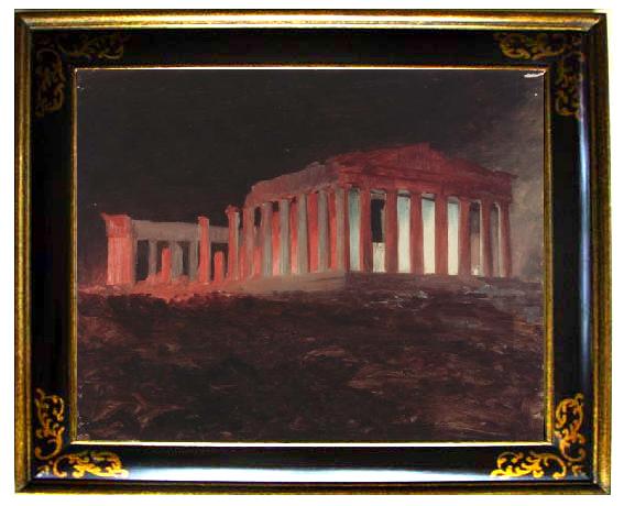 framed  Frederic E.Church Parthenon,Athens,from the Northwest, Ta089